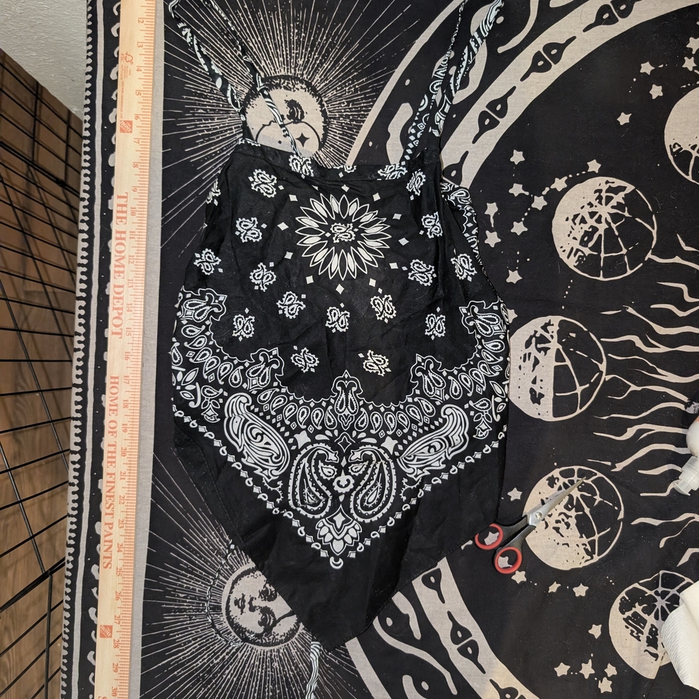 Black and White Bandana Print Top